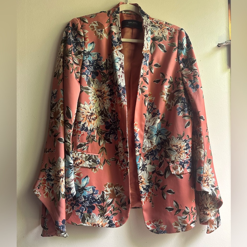 Zara Floral Blazer and pant suit